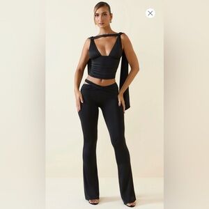 Oh Polly Shadi Cut-Out Mid-Rise Flared Trousers